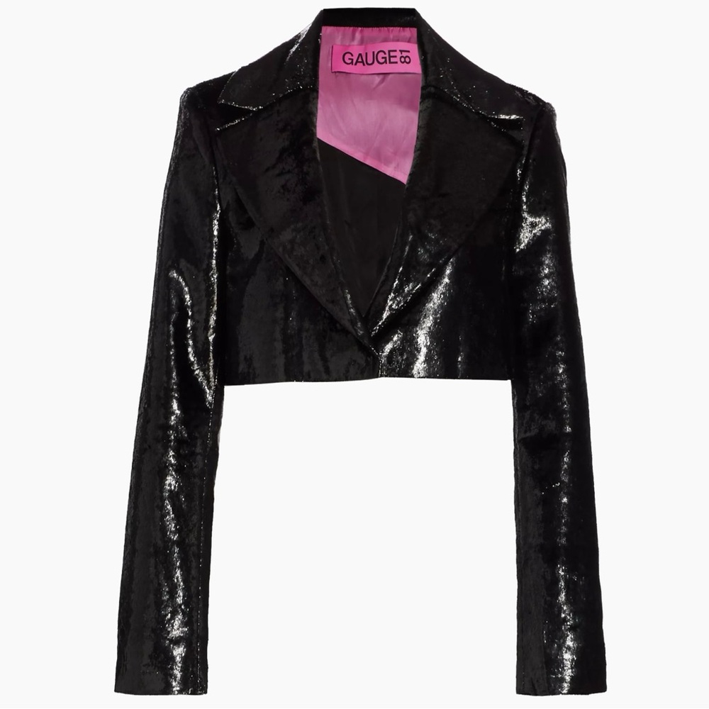 Gauge81 Vannes cropped blazer with notch lapels and a front button closure - XS